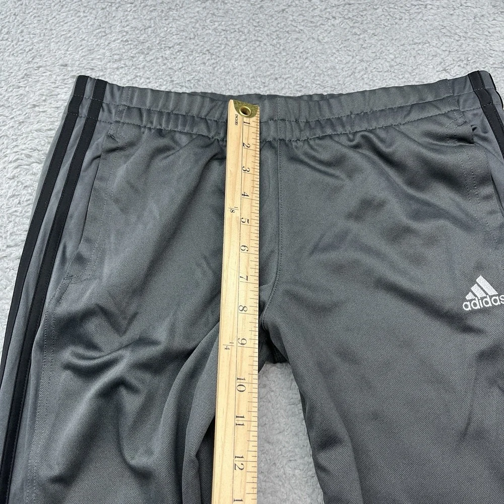 Adidas Track Pants Mens M ClimaLite Sweatpants Gray Zip Legs 3-Stripe Streetwear